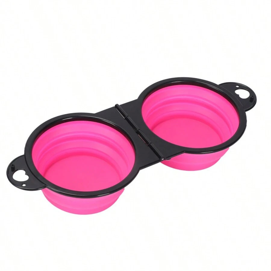 2-in-1 Foldable Dual Bowl – Portable Travel Feeding & Water Bowl for Dogs and Cats