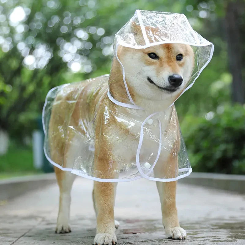 Waterproof Dog Raincoat – Clear Protective Pet Jacket with Hood