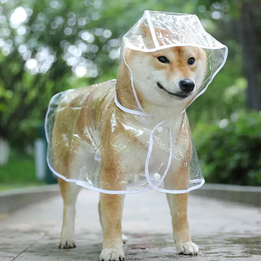 Waterproof Dog Raincoat – Clear Protective Pet Jacket with Hood