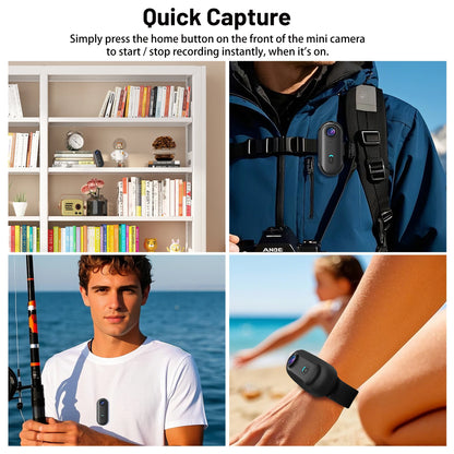 4K Mini Action Camera with WiFi – 128GB, Waterproof