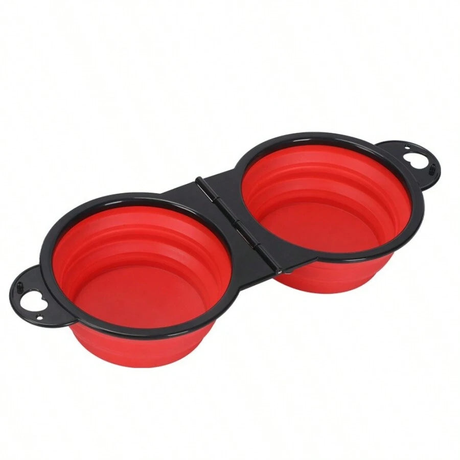 2-in-1 Foldable Dual Bowl – Portable Travel Feeding & Water Bowl for Dogs and Cats