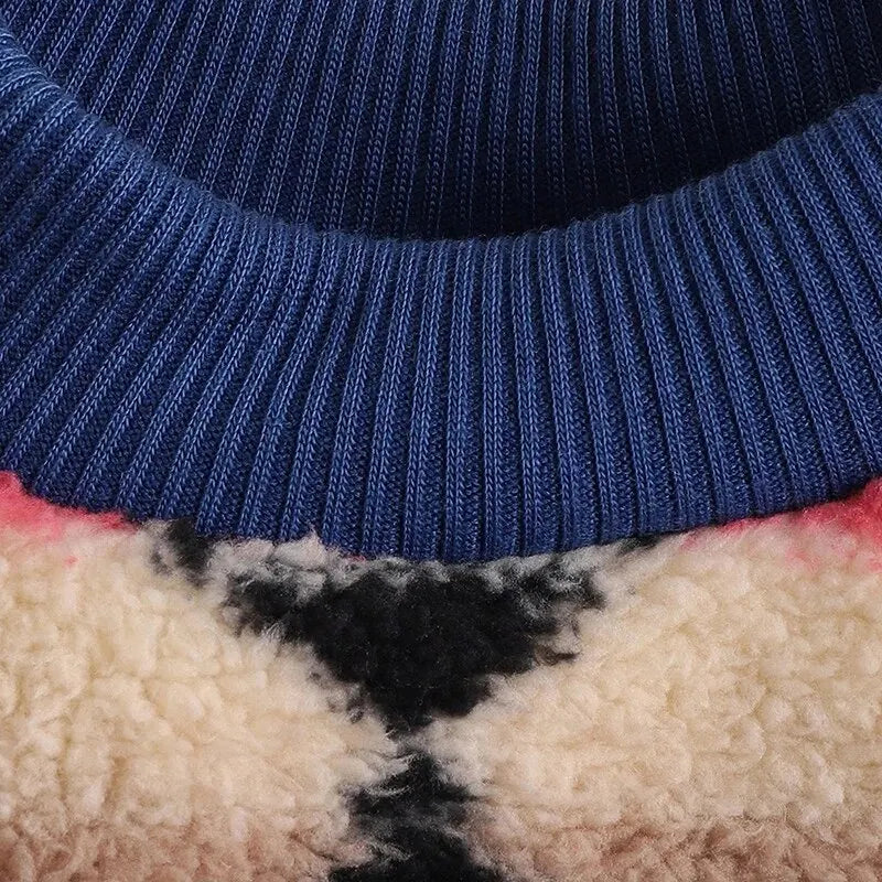 Autumn & Winter Pet Sweatshirt – Cute Striped Plush for Cats & Dogs