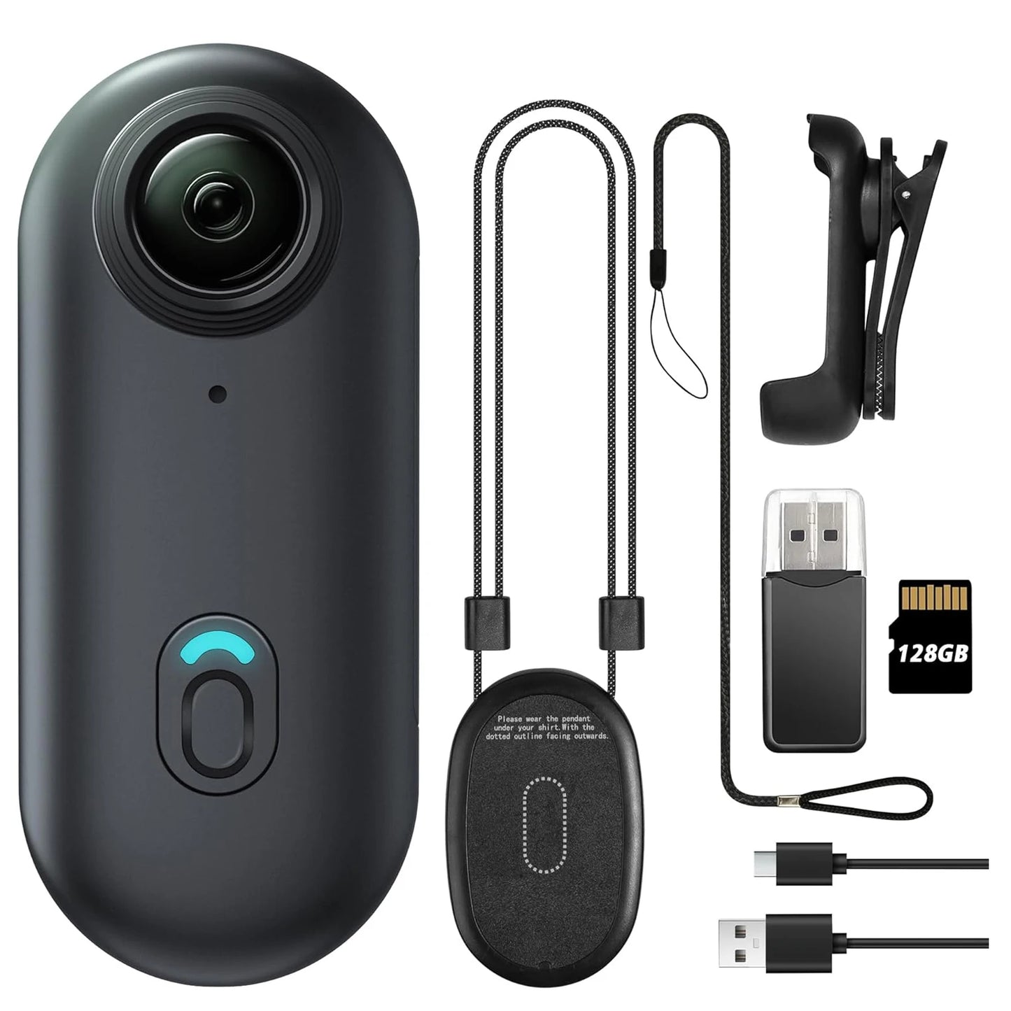 4K Mini Action Camera with WiFi – 128GB, Waterproof