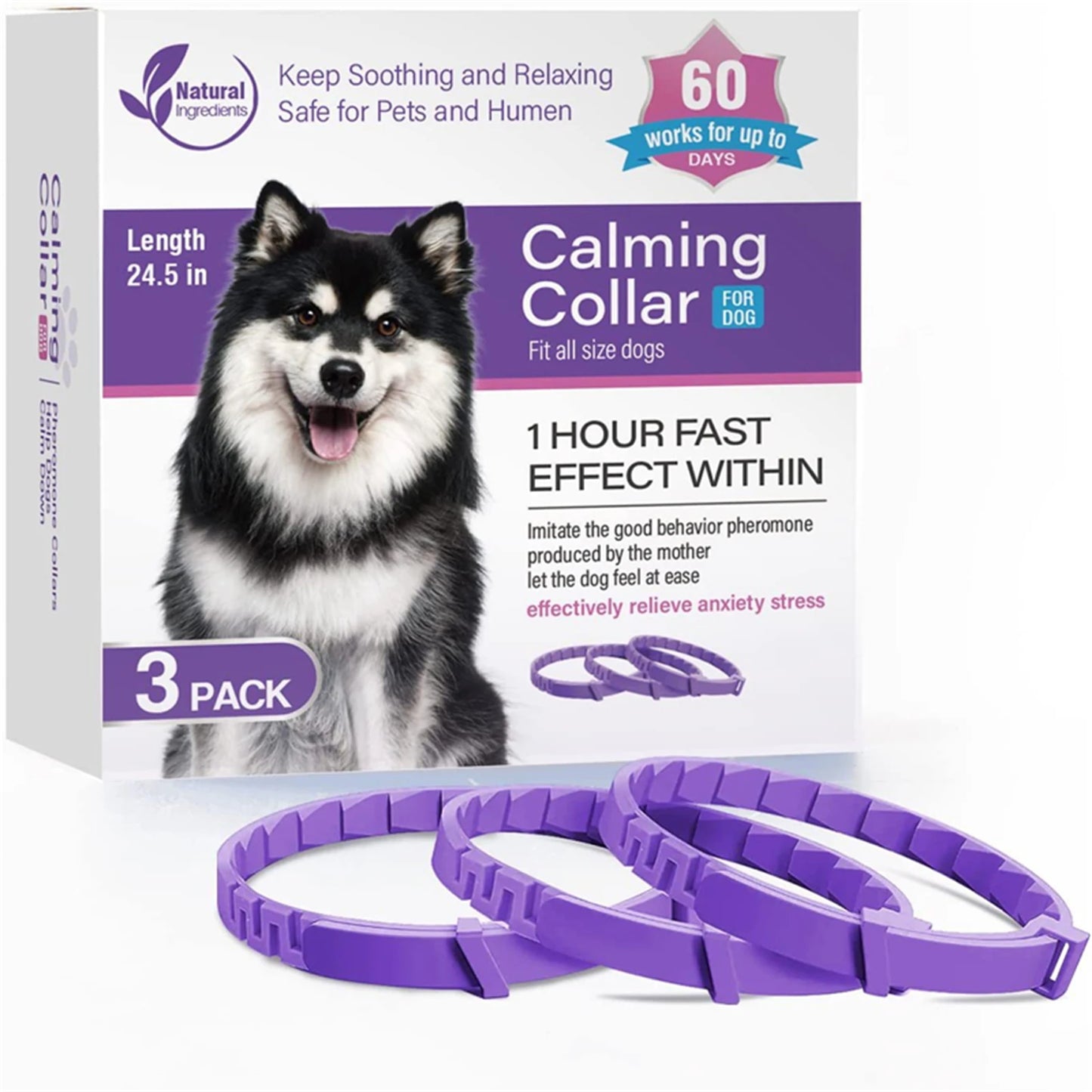 Calming collars with pheromones for dogs and cats, relieves anxiety