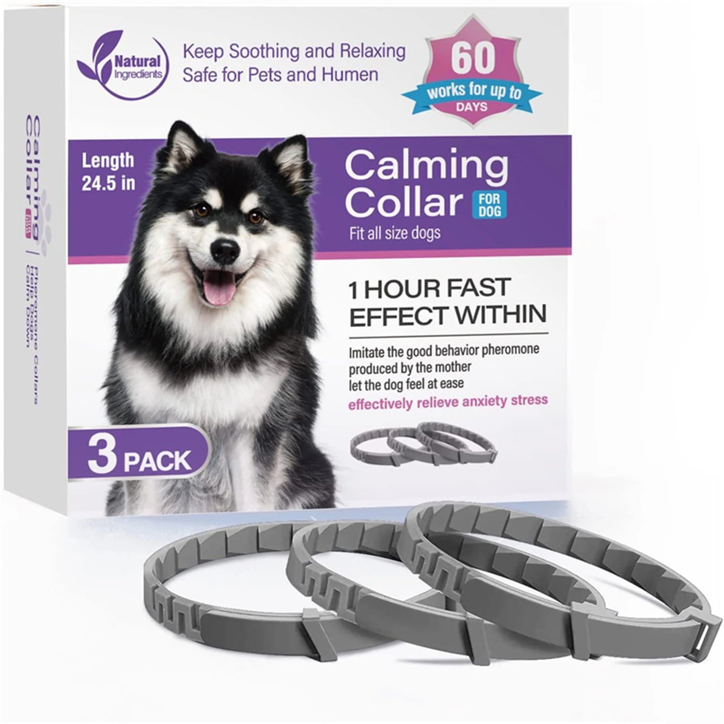 Calming collars with pheromones for dogs and cats, relieves anxiety
