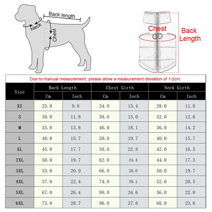 Winter Waterproof Dog Coat – Warm Pet Jacket Vest for Small, Medium & Large Dog