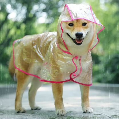 Waterproof Dog Raincoat – Clear Protective Pet Jacket with Hood