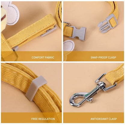 Adjustable Cartoon Bee Cat Harness & Leash Set