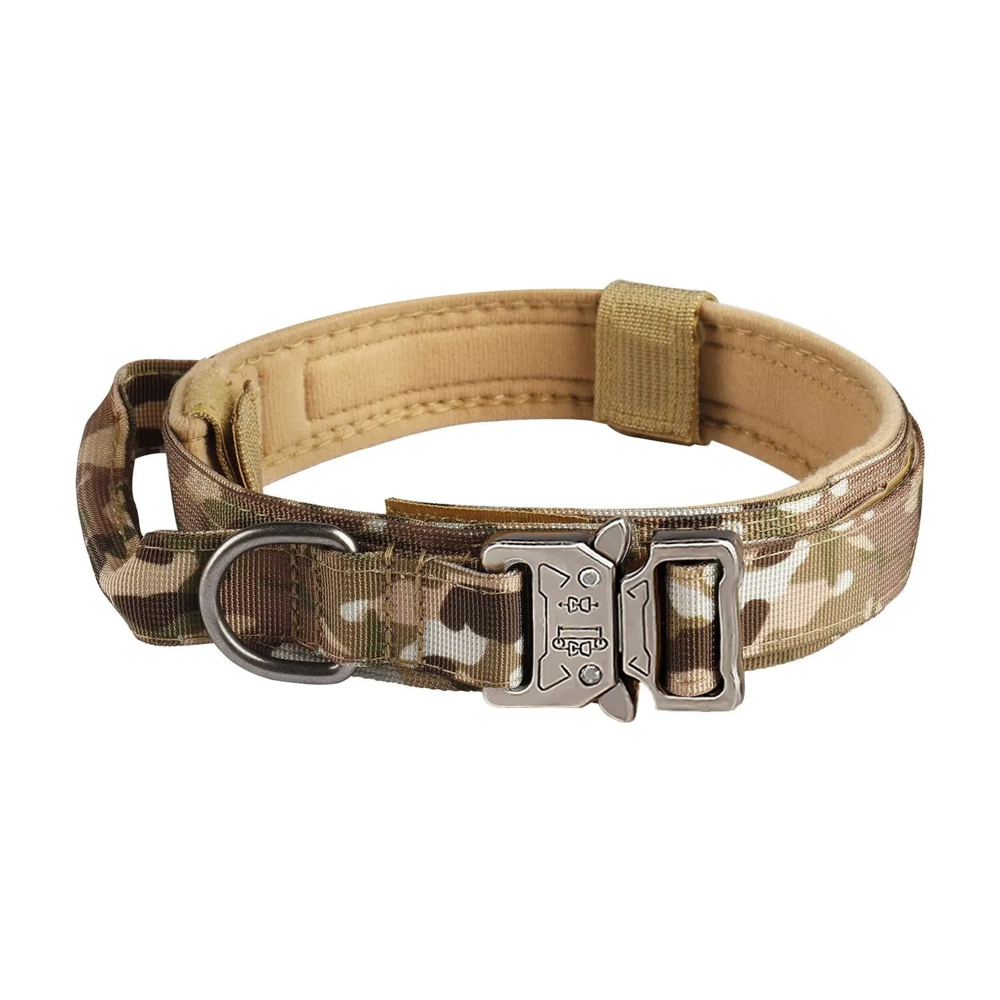 Tactical dog collar with metal buckle