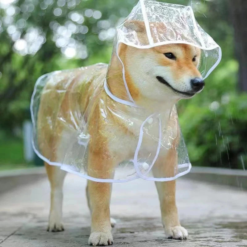 Waterproof Dog Raincoat – Clear Protective Pet Jacket with Hood