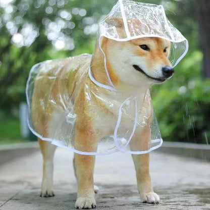 Waterproof Dog Raincoat – Clear Protective Pet Jacket with Hood
