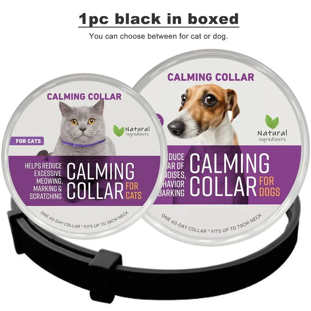 Natural Dog Pheromone Calm Collars Calming Collar for Dogs Cats Pet Relief Anxiety Stress Separation Relieve Bad Behavior 60Days