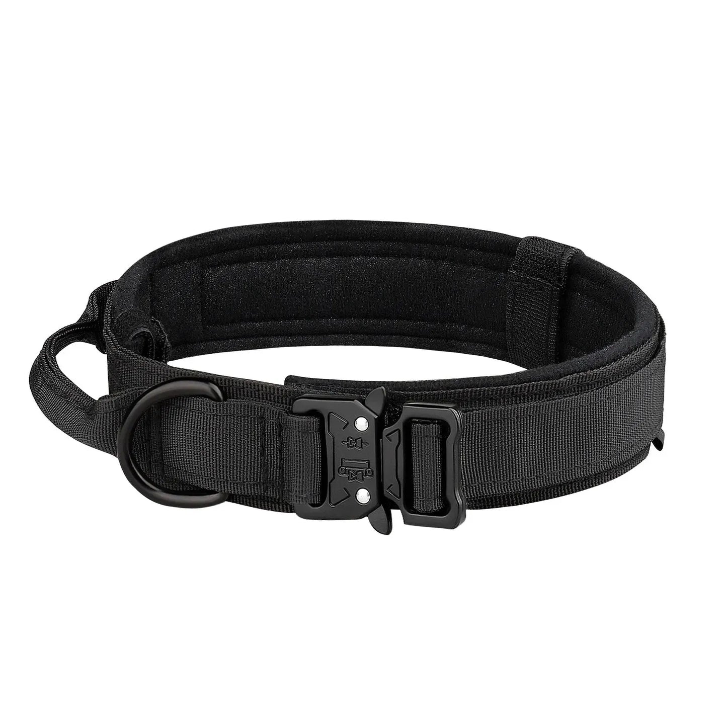 Tactical dog collar with metal buckle