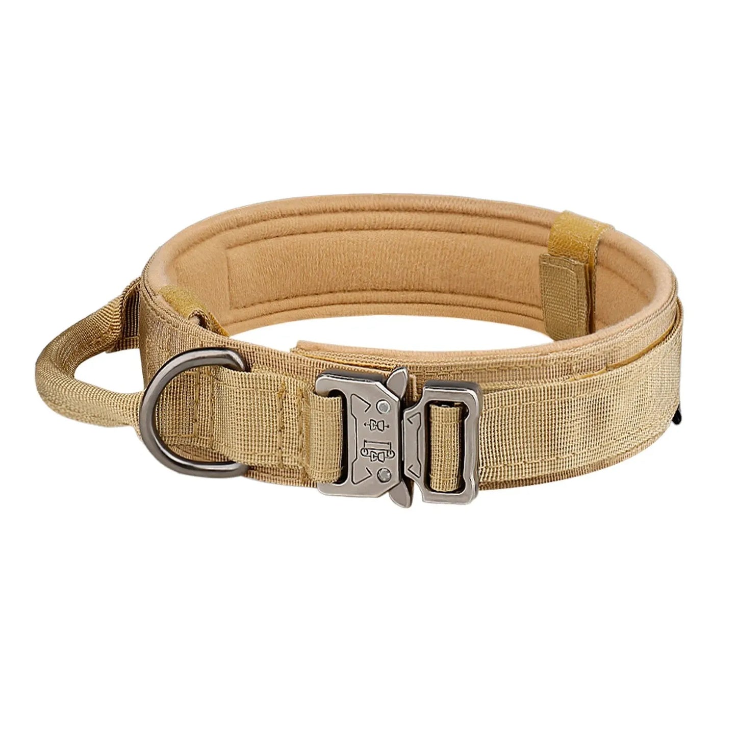 Tactical dog collar with metal buckle