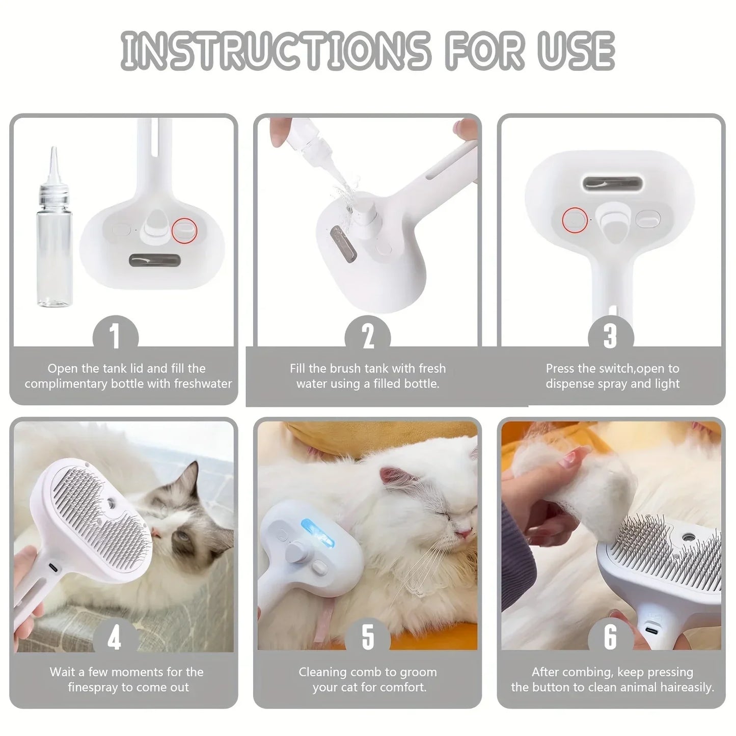 Magic Pet Spray Brush – Easy Cleaning and Detangling
